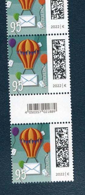 WdB - 95 Cent Ballonpost, Mi3705, 7 PWz ** mit 2 EAN-Feldern, ZNr 135-130