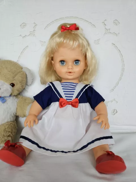 TINY TEARS DOLL 1990s with Sailor Dress Ideal 1995 16 Vinyl Toddler Doll 40.80 PicClick UK