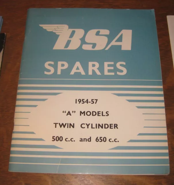 * manuel BSA spares A models twin cylinder 1954 1957