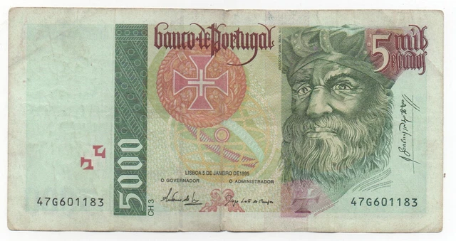Portugal 5000 Escudos 1995 Pick 190 A Look Scans