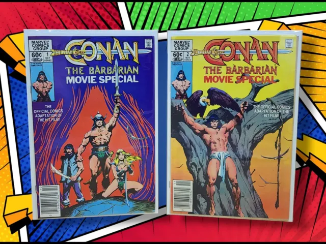 1982 Marvel Comics Conan the Barbarian Movie Special Vol 1 #1-2 Comic Books