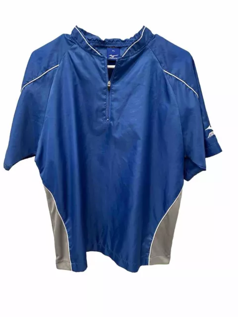 MIZUNO Baseball Softball Windbreaker Warm-Up JACKET Pullover Size YL Blue White