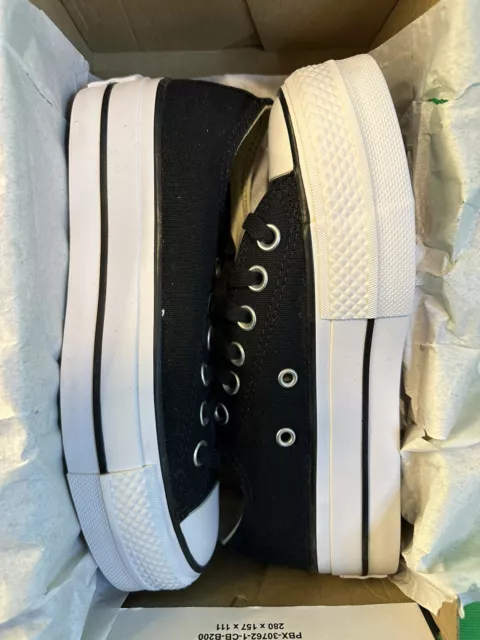 Size 5 Women's Converse Chuck Taylor All Star Lift Low Black White Sneakers