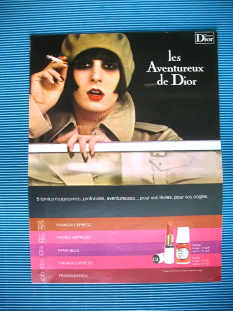 Publicite De Presse Christian Dior Rouge A Levres Vernis Les Aventureux Ad 1973