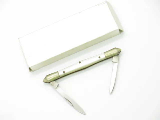 Vintage 1960s Seki Japan Small Folder 3" White Handle Folding Pocket Pen Knife