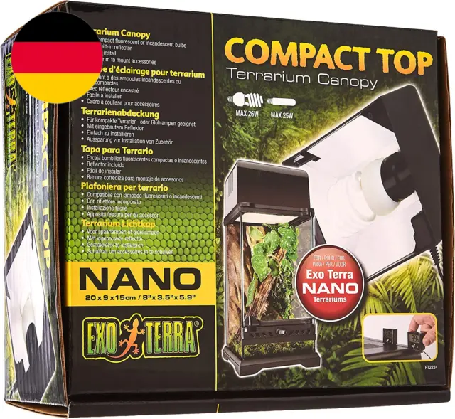 Exo Terra Compact Top, Terrarienabdeckung, Nano, Für 1 Lampe, Mit Reflektor, 20