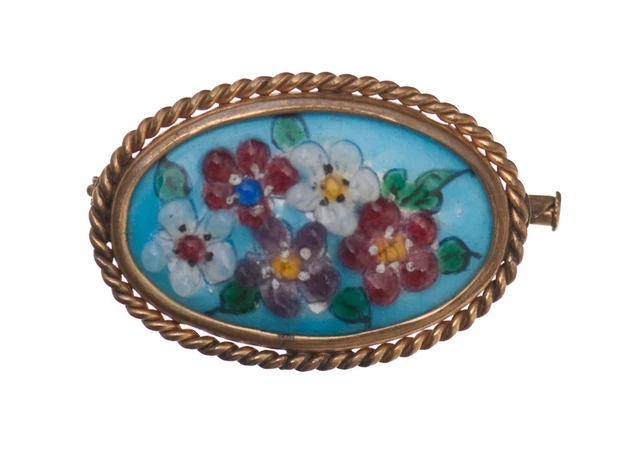 Ancienne broche émaillée - Emaux de LIMOGES