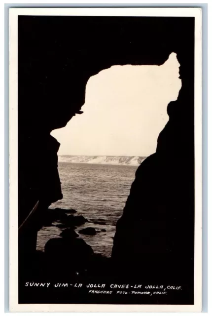 La Jolla California CA Postcard Sunny Jim-La Jolla Caves c1930's RPPC Photo