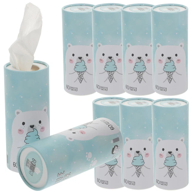9pcs Tissues de voiture Tissues de voiture dessin animé tissus pour le visage po