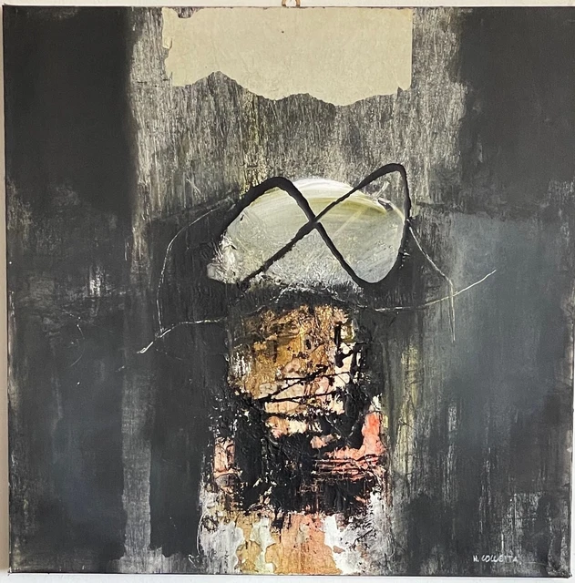 Walter Coccetta: quadro olio su tela degli anni 80 astratto 80x80cm firmato