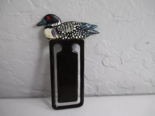 Vintage Loon Painted bookmark duck water bird