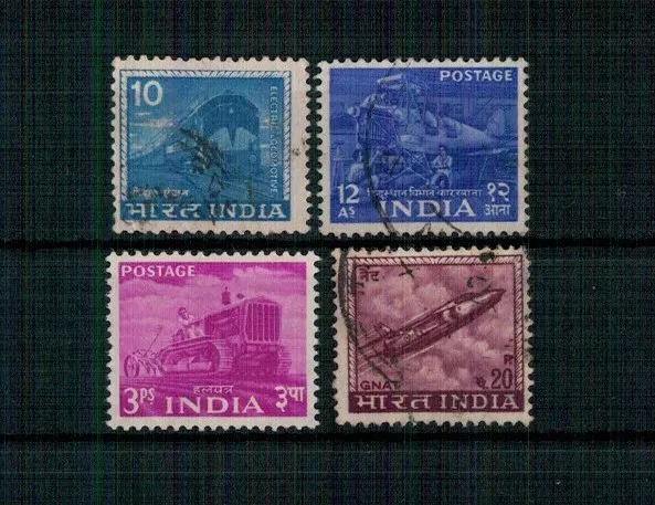 X22 INDIA: TRENI AEREI TRATTORI JET TRASPORTI splendida serie di francobolli