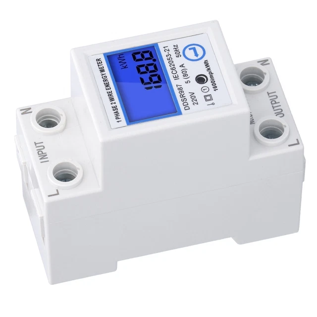 Single Phase Power Monitor LCD DIGITAL ELECTRICITY Meter Single Phase Electrical Usage Monitor 5 ...