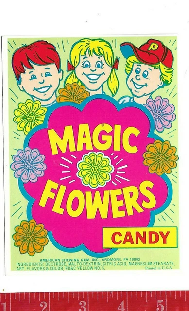 Vintage display Magic Flowers candy machine card
