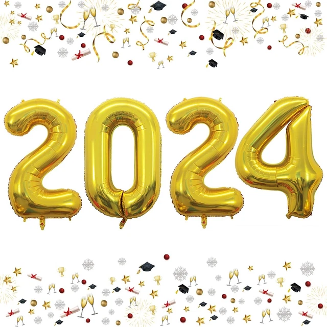 42 INCH 2025 Gold Foil Number Balloons for 2025 New Year Eve Festival