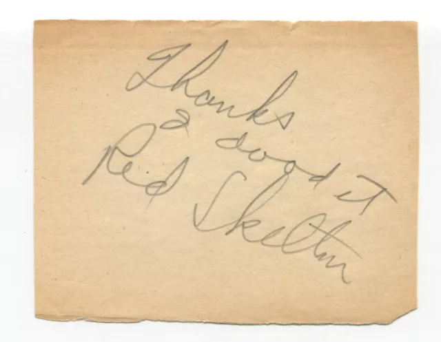 Red Skelton Signed Page Cut Autographed In 1952 Actor
