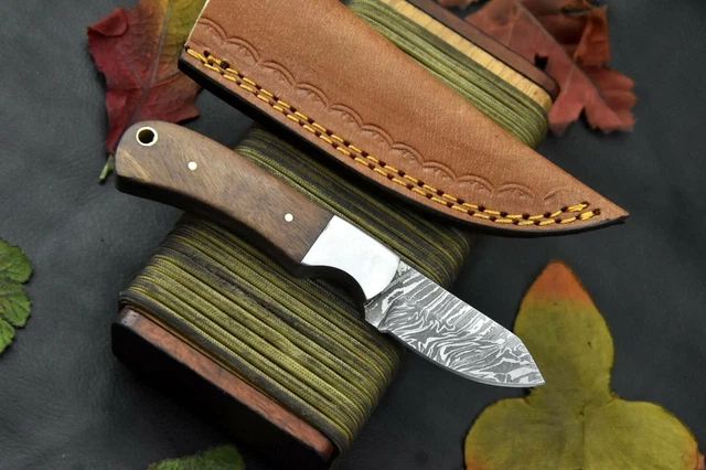 Custom 5.9"OAL Hand Forged Damascus Steel Skinning Hunting Knife Handmade (A9-F) 2