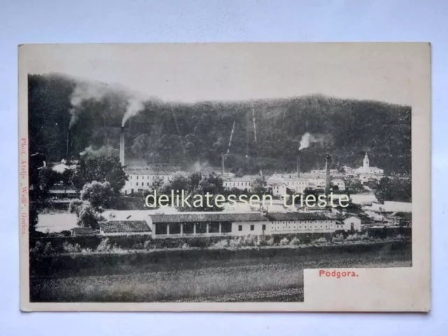 PODGORA Piedimonte Gorizia Fabbrica carta Slovenia vecchia cartolina bis *