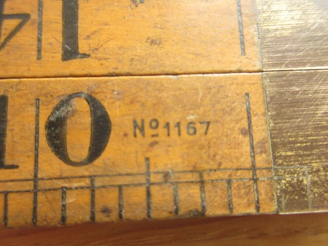 Vintage Rabone Chesterman No 1167 Folding ruler  with brass   24 inch    Ruler.