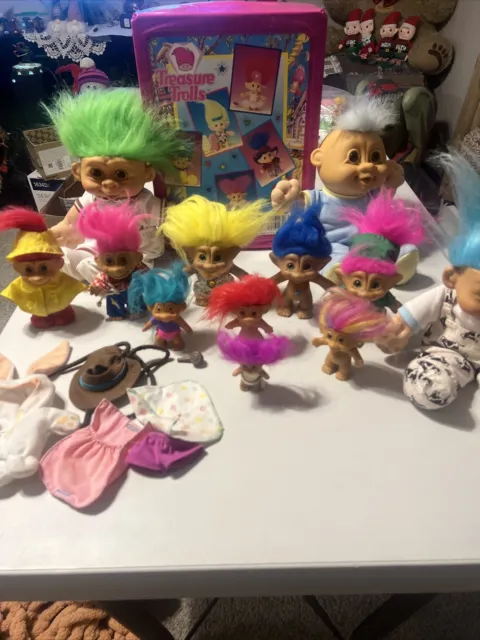 Vintage Troll Lot Russ Acme Ace Novelty Fun For All Dolls And Case