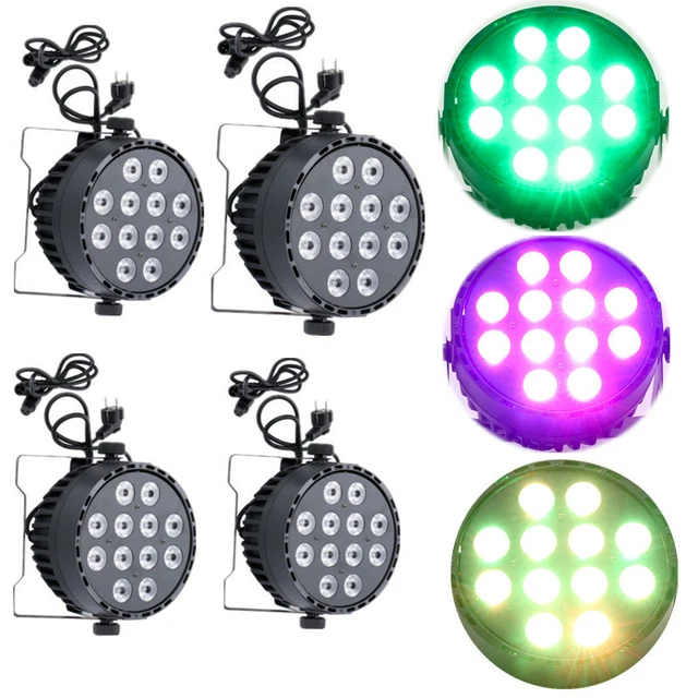 4x 120W RGBW LED Par Stage Light DMX Par Can Strobe Effect DJ Par64 Washer Light