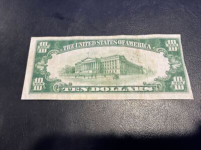 1934A Ten Dollar Bill • $10 Green Seal Note • Damaged • C11821987A 2