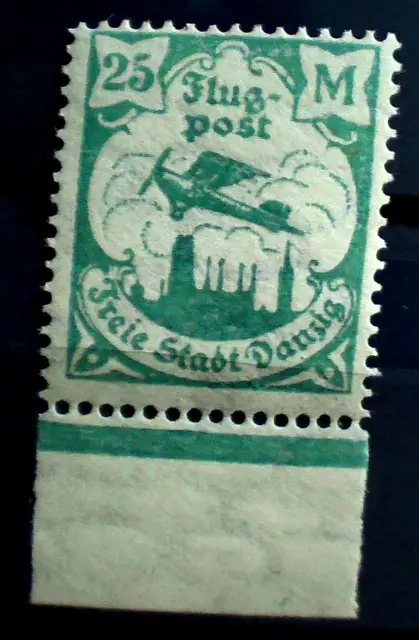 Briefmarke >Freie Stadt Danzig >25-M >Flugpost >Postfrische M.UntereBogenreihe**