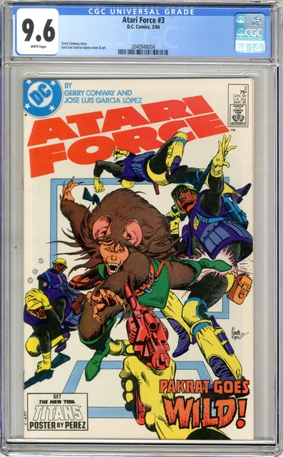 Atari Force  #3  CGC  9.6  NM+  White pgs  3/84  Gerry Conway story, Jose Luis G