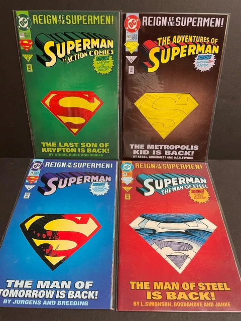 Reign Of The Superman #78, #22, #687, #501 Die-Cut 1993 Lot of 4 NM  DC Comics