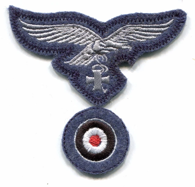 WWII GERMAN LUFTWAFFE Eagle Iron Cross Cap Hat Badge Pin Insignia