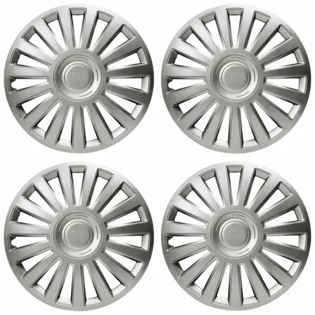 Copricerchi 16" Coprimozzo Lusso Coperture in Plastica Set di 4 Argento Adatta Specifica R16