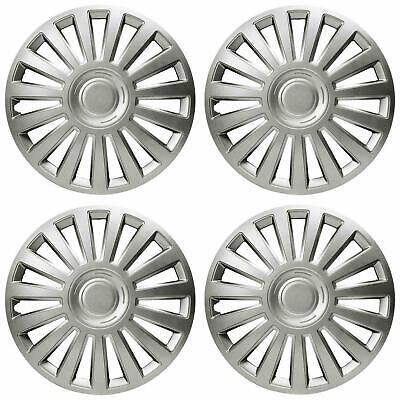 Wheel Trims 15" Hub Caps Luxury Plastic Covers Set of 4 Silver Specific Fit R15