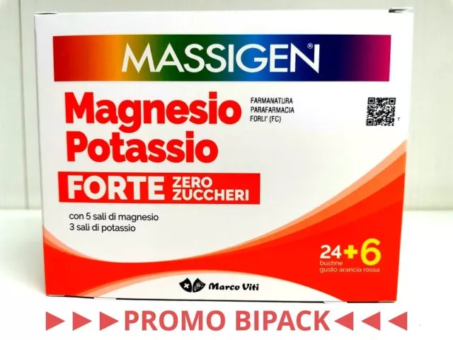 Massigen Magnesio E Potassio Forte Zero Zuccheri  ►Promo Bipack◄ 30+30 Buste