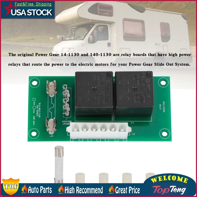 Caravan RV Power Gear 14-1130/140-1130 Slide Out Relay Control Board 246063 T1