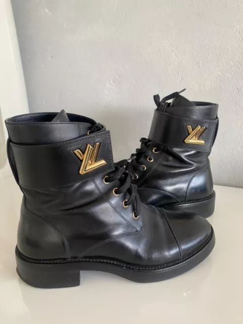 Authentic Louis Vuitton Wonderland Ranger Boot size 37 Black Leather