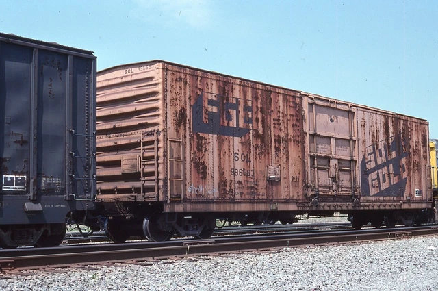 ORIGINAL RAILROAD SLIDE SEABOARD COAST LINE 996563 Fruit Growers Express boxcar