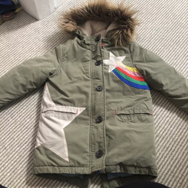 Mini Boden Girls Parka Rainbow Age 6-7