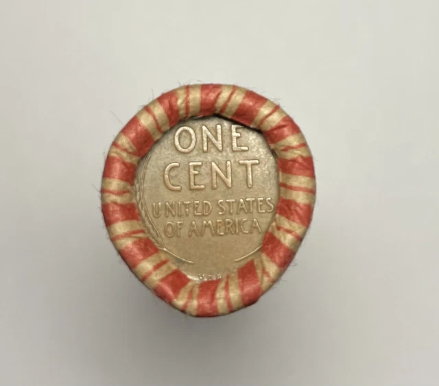Lincoln Wheat Penny Roll Capped with 1909 VDB and 1931 Wheat Cent 1909-1958 Roll 2