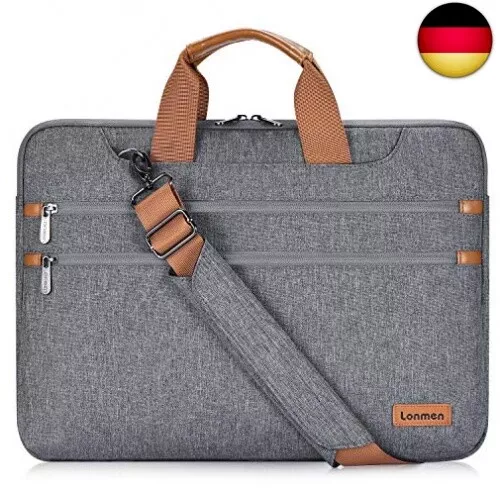 LONMEN 15.6 Zoll Laptop Hülle Wasserdicht Schultertasche Tasche Kompatibel mit