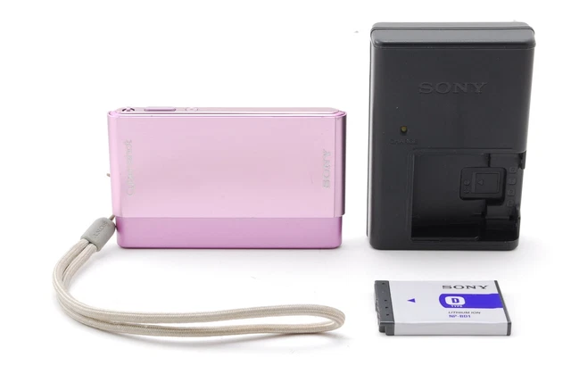 【NEAR MINT W/STRAP】Sony Cyber-shot DSC-T77 10.1MP Digital Camera Pink From Japan