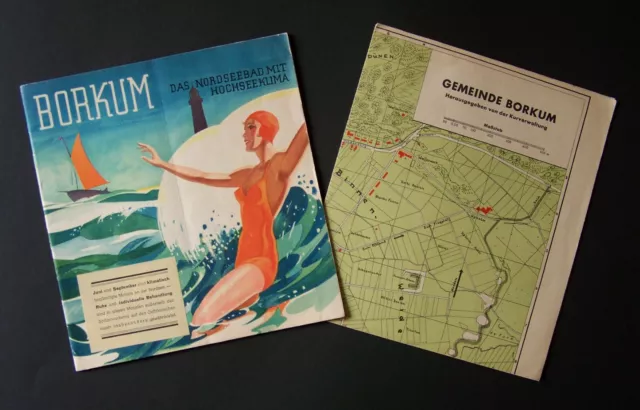 Orig. Reise-Prospekt v. 1937 Borkum das Nordsee-Bad mit Hochsee-Klima