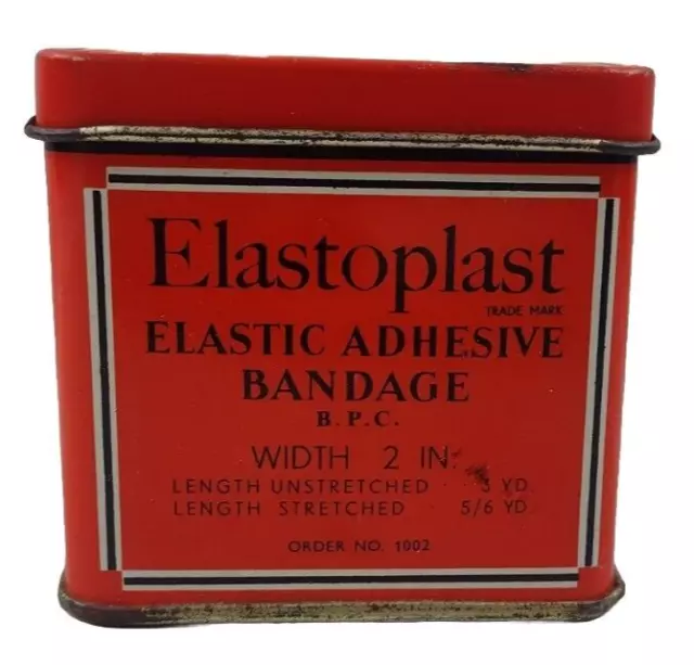 VINTAGE RED SQUARE Elastoplast Elastic Adhesive Bandage Tin with Removable  Lid $24.02 - PicClick