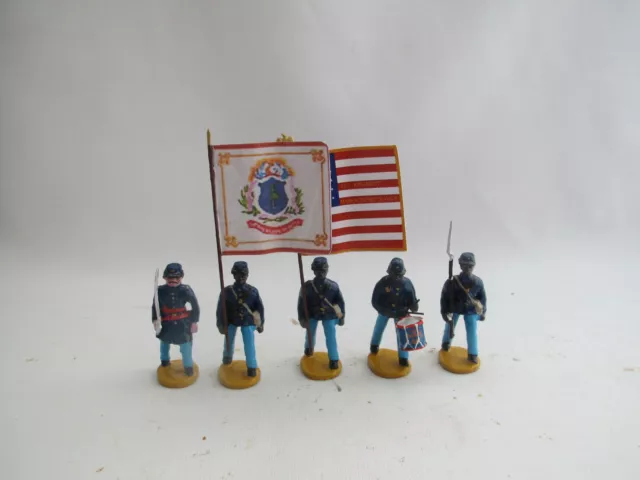 SOLDATINI DI PIOMBO AMERICAN CIVIL WAR 54° RGT. MASSACHUSSETH TOY SOLDIERS 54 mm 2