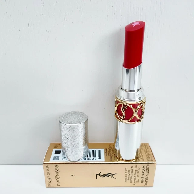 YSL ROUGE VOLUPTE Rock'N Shine Glitter Star Sparkling Lipstick 8 Rock