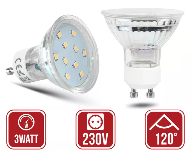 3Watt GU10 LED Leuchtmittel Spotleuchte Glühbirne Birne Spot Einbauleuchte Licht