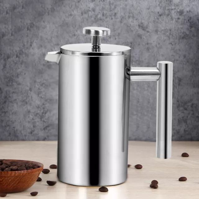 350ML Double Wall Stainless Steel French Press Coffee Maker Pot Plunger Filters