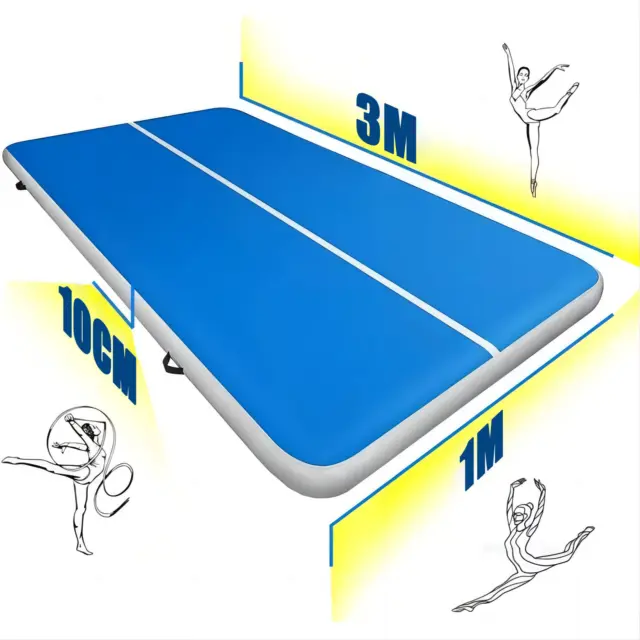 3m/10ft Inflatable Air Mat Track Gymnastic Training Tumbling w Electric Pump