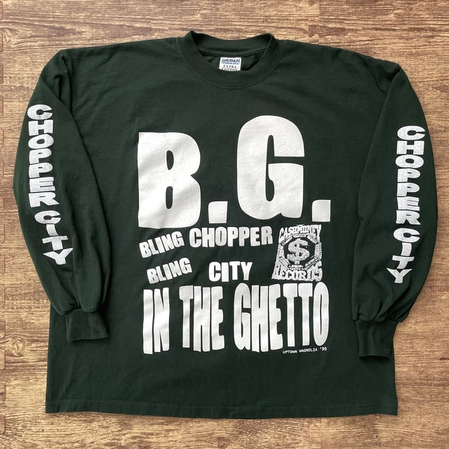 VINTAGE BG CASH Money Records Chopper City In The Ghetto Rap Tee T