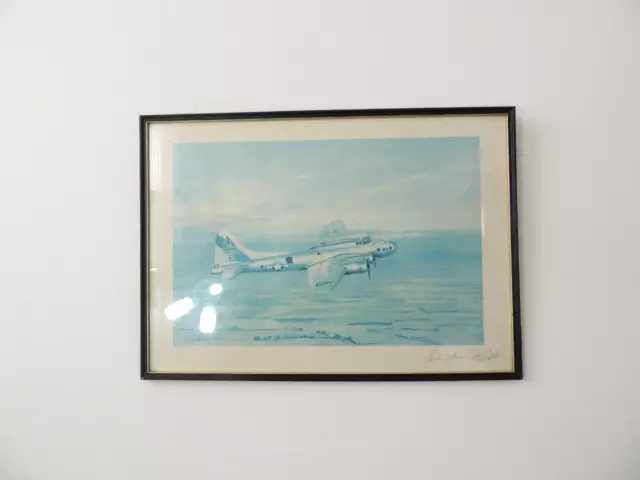 ANTHONY C HAROLD signed print - US E784 airborne over open flat countryside