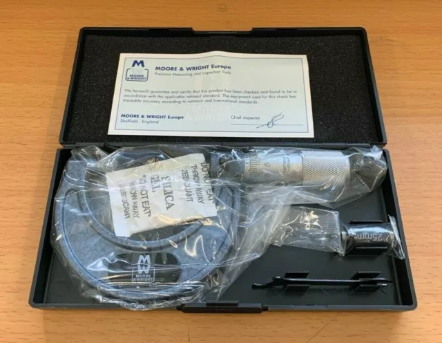 MOORE AND WRIGHT EXTERNAL OUTSIDE MICROMETER 0-25mm 1961M End Of Line